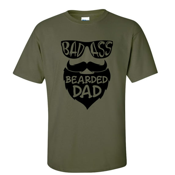 Men's Father's Day BA Bearded Dad Funny Short Sleeve Graphic T-shirt-Military-6xl