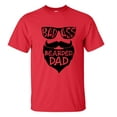 thumbnail image 1 of Men's Father's Day BA Bearded Dad Funny Short Sleeve Graphic T-shirt-Red-5xl, 1 of 4