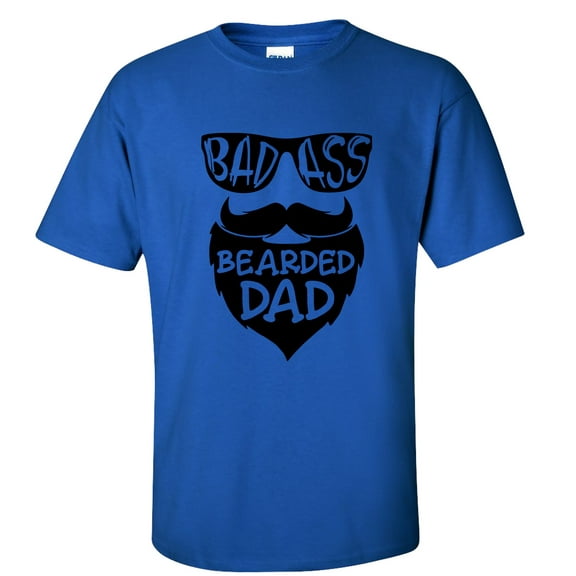 Men's Father's Day BA Bearded Dad Funny Short Sleeve Graphic T-shirt-Royal-large
