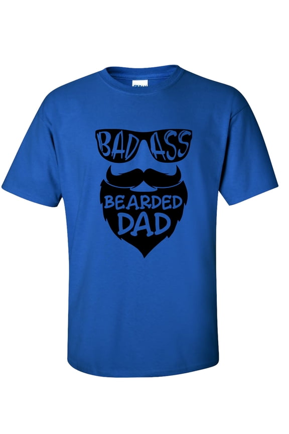 Men's Father's Day BA Bearded Dad Funny Short Sleeve Graphic T-shirt-Royal-medium