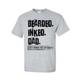thumbnail image 1 of Men's Father's Day Bearded Inked Dad Like A Normal Dad But Bada$$ Short Sleeve T-shirt-Sports Grey-small, 1 of 4
