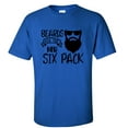 thumbnail image 1 of Men's Father's Day Beards Are The New Six Pack Funny Short Sleeve Graphic T-shirt-Royal-large, 1 of 4