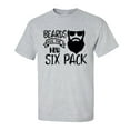 thumbnail image 1 of Men's Father's Day Beards Are The New Six Pack Funny Short Sleeve Graphic T-shirt-Sports Grey-4xl, 1 of 4