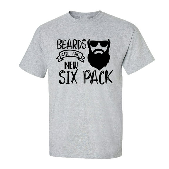 Men's Father's Day Beards Are The New Six Pack Funny Short Sleeve Graphic T-shirt-Sports Grey-medium