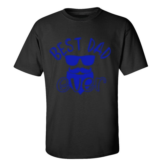 Men's Father's Day Best Dad Ever Bearded Dad with Sunglasses Funny Short Sleeve Graphic T-shirt-Black-4xl