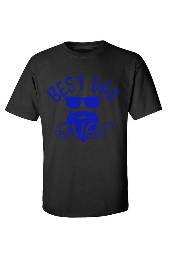 Men's Father's Day Best Dad Ever Bearded Dad with Sunglasses Funny Short Sleeve Graphic T-shirt-Black-xxxl