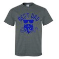 thumbnail image 1 of Men's Father's Day Best Dad Ever Bearded Dad with Sunglasses Funny Short Sleeve Graphic T-shirt-Heather Grey-5xl, 1 of 4