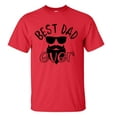 thumbnail image 1 of Men's Father's Day Best Dad Ever Bearded Dad with Sunglasses Funny Short Sleeve Graphic T-shirt-Red-5xl, 1 of 4