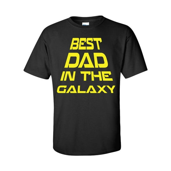 Men's Father's Day Best Dad In The Galaxy Short Sleeve T-shirt-Black-small