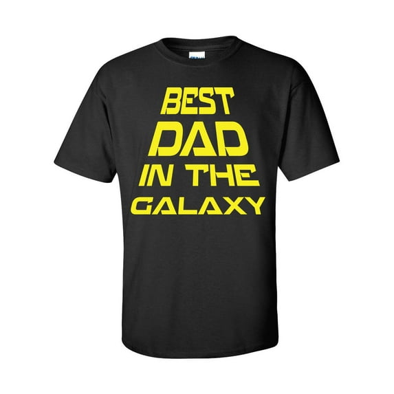 Men's Father's Day Best Dad In The Galaxy Short Sleeve T-shirt-Black-xl