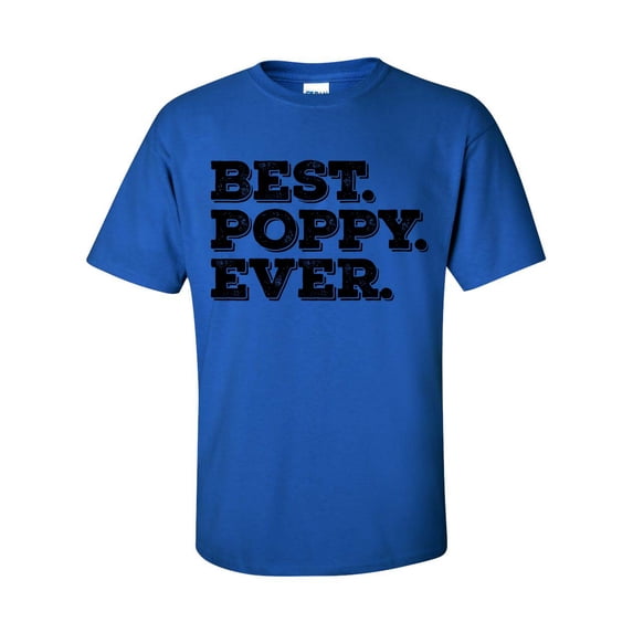 Men's Father's Day Best Poppy Ever Short Sleeve T-shirt-Royal-medium