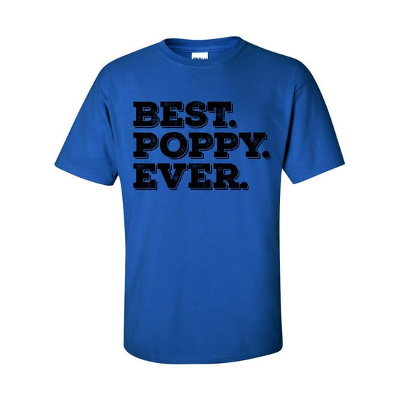 Men's Father's Day Best Poppy Ever Short Sleeve T-shirt-Royal-xxl