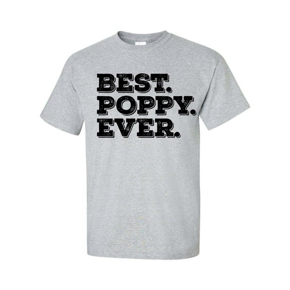 Men's Father's Day Best Poppy Ever Short Sleeve T-shirt-Sports Grey-xxxl