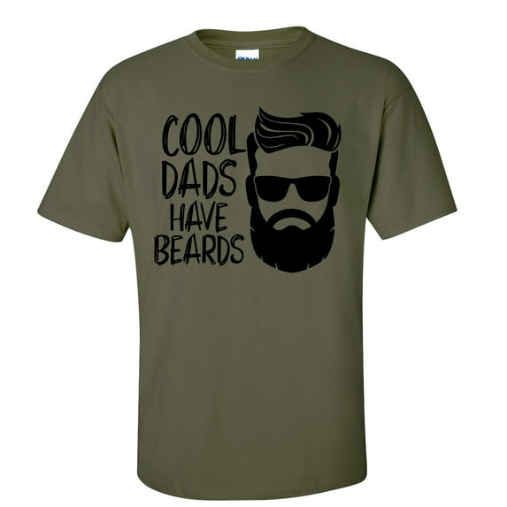 Men's Father's Day Cool Dads Have Beards Funny Short Sleeve Graphic T-shirt-Military-5xl