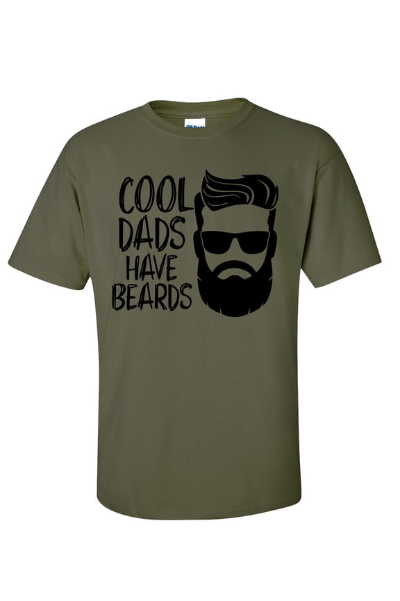 Men's Father's Day Cool Dads Have Beards Funny Short Sleeve Graphic T-shirt-Military-xxxl