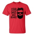 thumbnail image 1 of Men's Father's Day Cool Dads Have Beards Funny Short Sleeve Graphic T-shirt-Red-small, 1 of 4