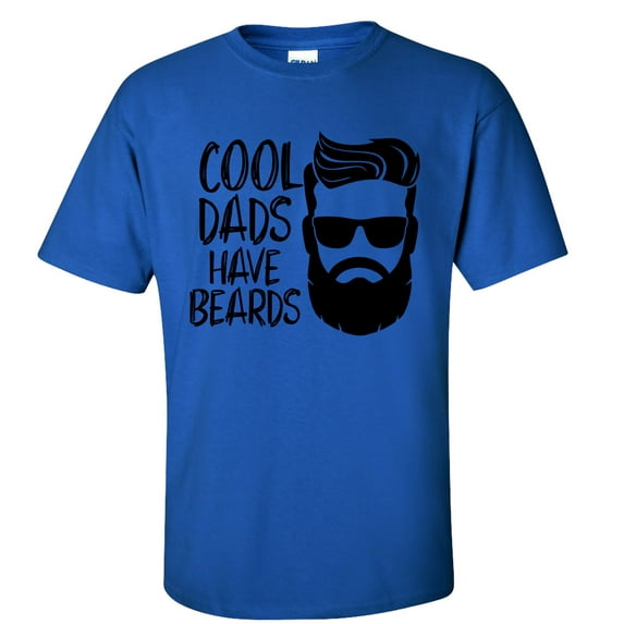 Men's Father's Day Cool Dads Have Beards Funny Short Sleeve Graphic T-shirt-Royal-xxl