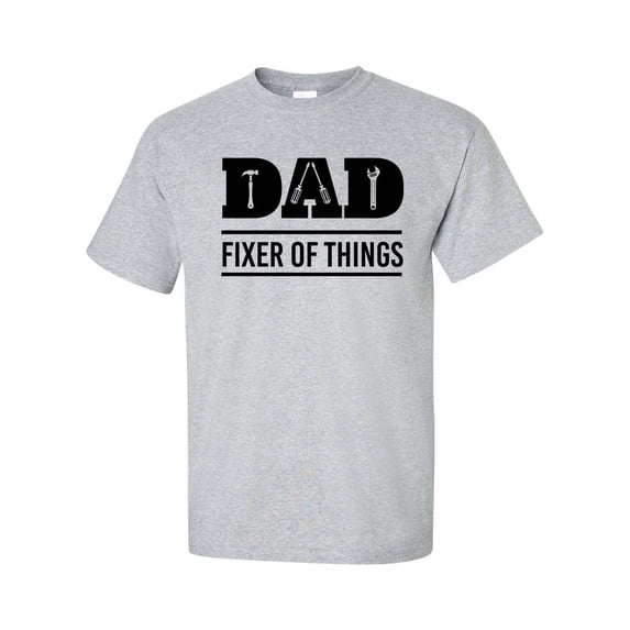 Men's Father's Day Dad Fixer of Things Short Sleeve T-shirt-Sports Grey-small