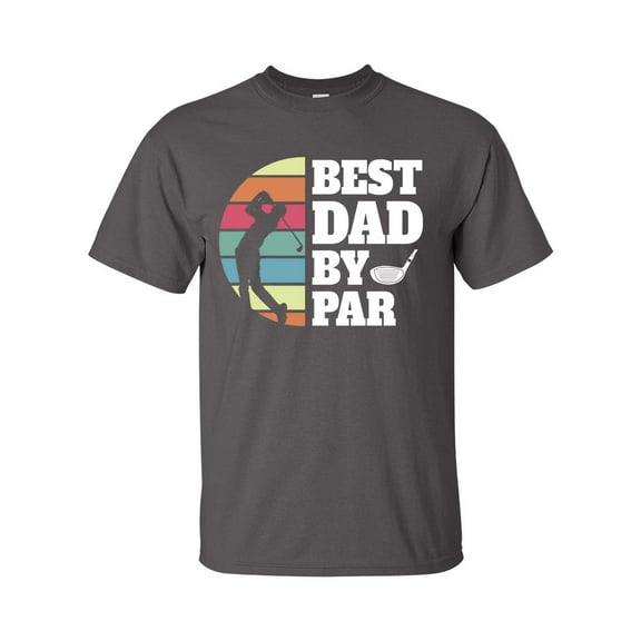 Men's Father's Day Golf Swing Best Dad By Par Short Sleeve T-shirt-Charcoal-xxxl