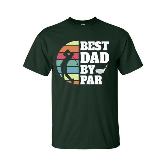 Men's Father's Day Golf Swing Best Dad By Par Short Sleeve T-shirt-Forest-xl
