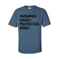 thumbnail image 1 of Men's Father's Day Husband, Daddy, Protector, Hero Short Sleeve T-shirt-Indigo-small, 1 of 4