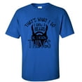 thumbnail image 1 of Men's Father's Day I Grow A Beard and Know Things Funny Short Sleeve Graphic T-shirt-Royal-6xl, 1 of 4