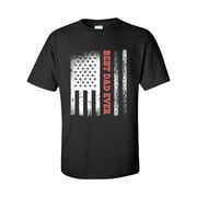 Men's Father's Day Patriotic Best Dad Ever Short Sleeve T-shirt-Black-small