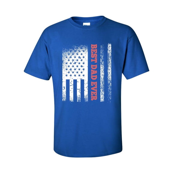 Men's Father's Day Patriotic Best Dad Ever Short Sleeve T-shirt-Royal-large