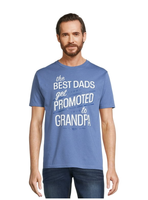 Men's Father's Day Promoted to Grandpa Graphic Tee, Short Sleeve Crewneck Shirt from Way to Celebrate, Sizes S-3XL