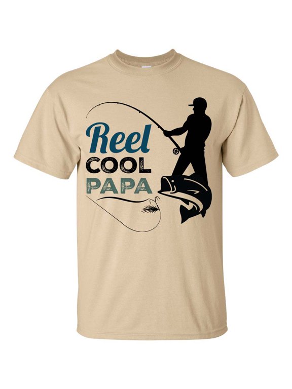 Men's Father's Day Reel Cool Papa Short Sleeve T-shirt-Sand-small
