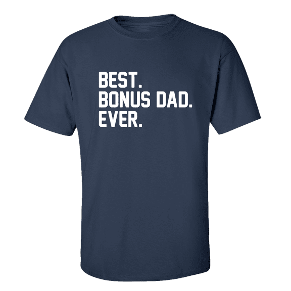 Men's Father's Day Step Dad Best Bonus Dad Ever Short Sleeve T-shirt-Navy-xl