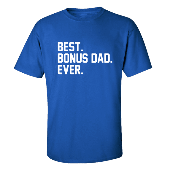 Men's Father's Day Step Dad Best Bonus Dad Ever Short Sleeve T-shirt-Royal-xxxl