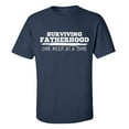thumbnail image 1 of Men's Father's Day Surviving Fatherhood One Beer At A Time Funny Short Sleeve Graphic T-shirt-Navy-xl, 1 of 4