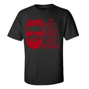 Men's Father's Day The Best Dads Have Beards Funny Short Sleeve Graphic T-shirt-Black-small