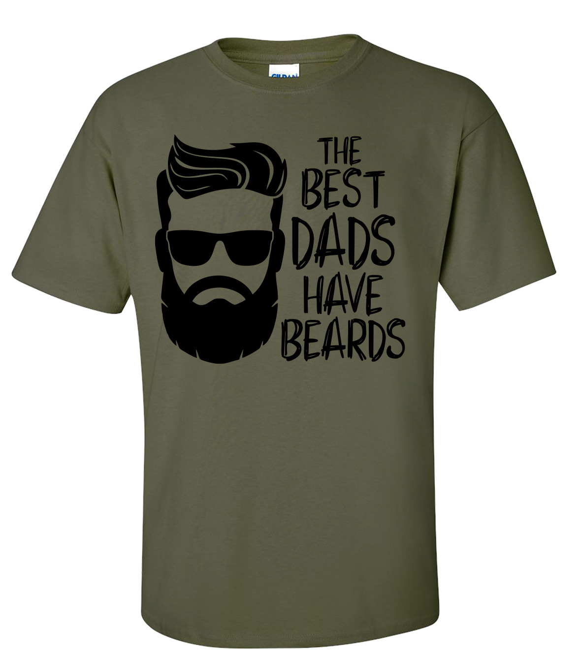 Men's Father's Day The Best Dads Have Beards Funny Short Sleeve Graphic T-shirt-Military-small - image 1 of 4