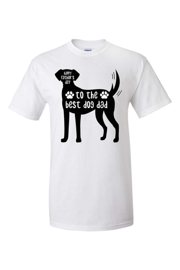 Men's Father's Day To The Best Dog Dad Ever Short Sleeve T-shirt-White-small