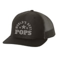 thumbnail image 1 of Men's Father's Day World's Best Pops Embroidered Mesh Back Trucker Hat, Black/Black, 1 of 4