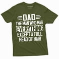 thumbnail image 1 of Men's Father's day Dad T-shirt bald dad Father Papa Gift Tee Birthday Humorous saying Funny shirt (Small Military Green), 1 of 7