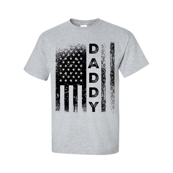 Men's Father's day Patriotic America Flag Daddy Short Sleeve T-shirt-Sports Grey-large