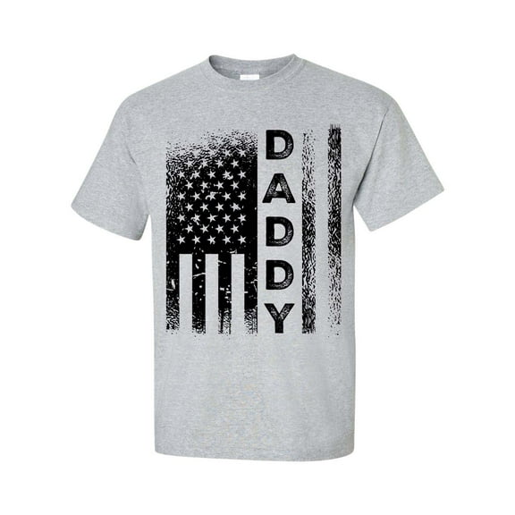 Men's Father's day Patriotic America Flag Daddy Short Sleeve T-shirt-Sports Grey-xxl