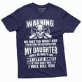 thumbnail image 1 of Men's Fathers day Dad Daughter T-shirt my Little Angel Papa Daddy Tee Shirt (4X-Large Navy Blue), 1 of 5