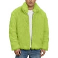 thumbnail image 1 of Men’s Faux Fur Cardigan Jacket Fluffy Lapel Collar Long Sleeve Zip Up Fall Winter Warm Fleece Lined Soft Fashion Outerwear Coat, 1 of 7