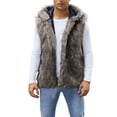thumbnail image 1 of Men's Faux Fur Hooded Jacket Vest Dark Gray L, 1 of 5
