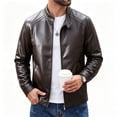 thumbnail image 1 of Men’s Faux Leather Jacket Classic Biker Style Motorcycle Coat Fit Fashion Casual Lightweight Fall & Spring Jackets for Men, 1 of 6