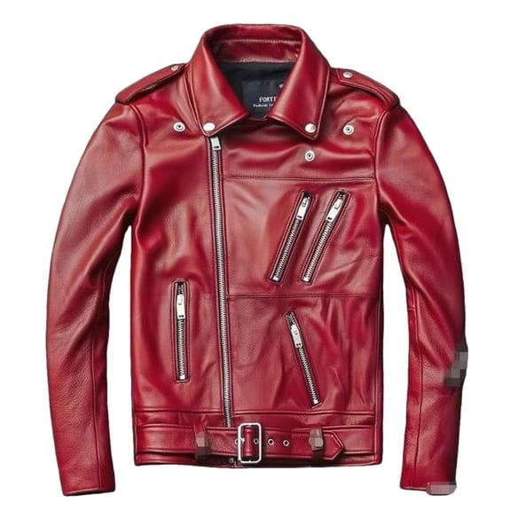 Men's Faux Leather Jacket Zip-UP Pockets Adjustable Waist Belt Motorcycle Bomber Jackets(S-5XL)