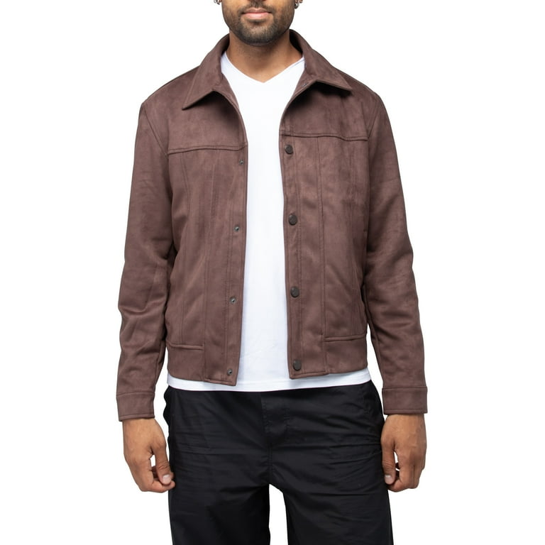 X RAY JEANS Mens Faux Suede Jacket Dark Brown S Walmart