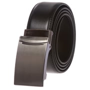 Mens Feather Edged Slide Leather Dress Belt with Automatic Buckle