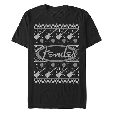 Men's Fender Christmas Black and White Logo  Graphic T-Shirt