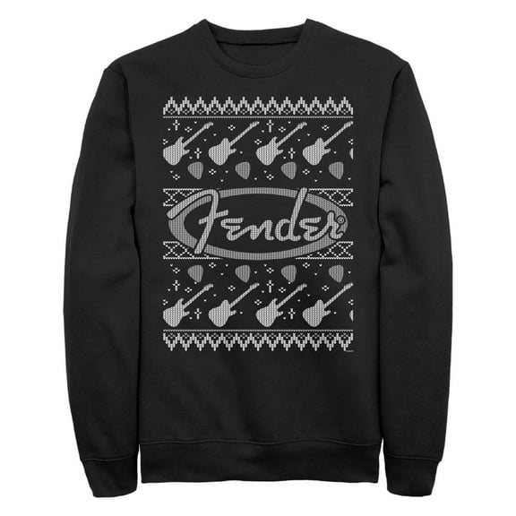 Men's Fender Christmas Black and White Logo  Sweatshirt