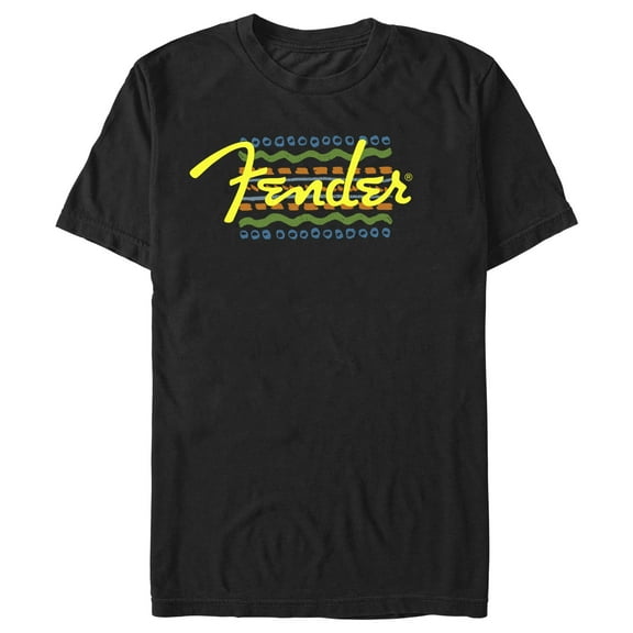 Men's Fender Colorful Logo  Graphic Tee Black Small